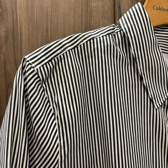 NWT Chicos 2 (large) drama poplin tunic striped button front shirt top - Picture 3 of 11